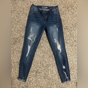 Rodanthe skinny boyfriend Distressed Blue Jeans for Women